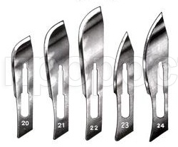 Лезвие съемное к скальпелю №24 Лезвие съемное к скальпелю №24