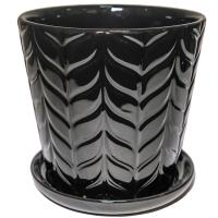 Кашпо Barcelona с поддоном d16, h16см черный 074695