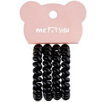 Резинки д/волос 4 шт пружинки черные/MESHU/Рельеф