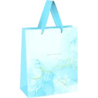 Пакет подарочный 26*32*12см "Marble pattern" фольга матовая ламинация MESHU /Рельеф