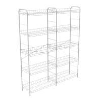 Стеллаж-полка 2*5-ти ярус. хозяйственная 129,5*28*156,5см белый СПУ3/Б