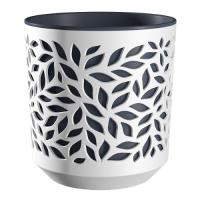 Кашпо Листья 2,5л белый/антрацит КШ-9572