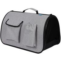 Сумка переноска ХАРД С КАРМАНАМИ L 46*27*28см СП-57 светло-серый меланж