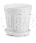 Кашпо Barcelona с поддоном d14, h14см белый 074692