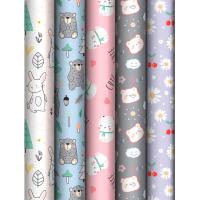 Упаковочная бумага 70*100см "Сute friends", 80г/м2, глянц.  MESHU/372614/Рельеф