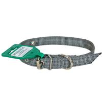 Ошейник 1сл капрон 20мм серый со светоотражающими полосами DONBARON