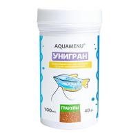 Корм для рыб AQUAMAENU Унигран мелкие гранулы, банка 100мл