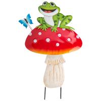 Стикер садовый Лягушка на мухоморе 108901