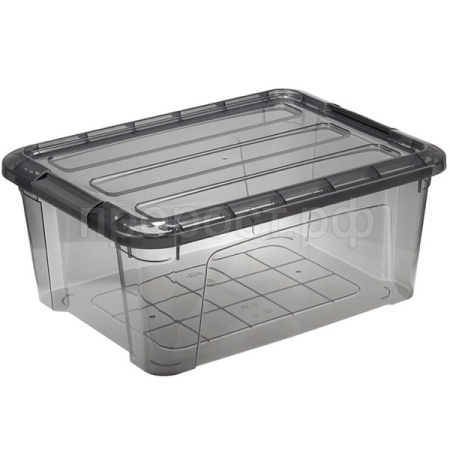 Ящик КИП с крышкой 11л 37,5x28,5x16см черно-прозрачный М2336 /5шт/М-пласт