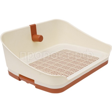 Туалет д/собак ZooOne высокий борт и боковой столбик 51х38х21см коричневый S P301-02/Пет Лайн