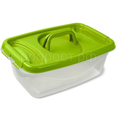 Контейнер д/продуктов с защелками 16л Чезаре оливковый с ручкой С276 /8шт/Мартика