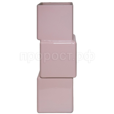 Ваза Квадрат Смещенный h30 10*10см розов 6360/300С-248/072994