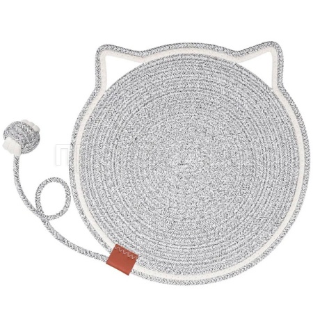 Когтеточка-коврик с хвостом 50см КД-74 светло-серый