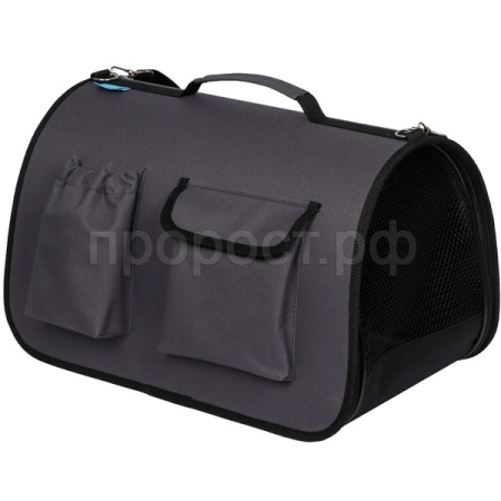 Сумка переноска ХАРД С КАРМАНАМИ М 40*25*25см СП-56 серый