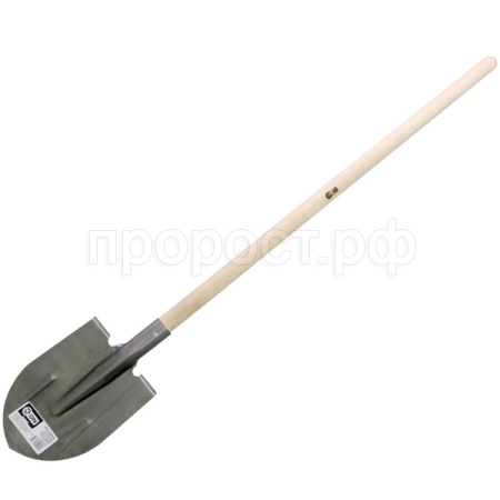 Лопата штыковая ЛКО с ребрами жест. рельс. сталь дерев. черенком 215*394мм 24-02-035 