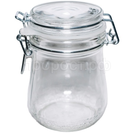 Банка стеклянная 650мл БУГЕЛЬНЫЙ ЗАМОК с крышкой /143шт/ОП