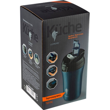 Термокружка 400л Teffe 2в1 нерж. сталь белый 106956 /24шт/Leonord  Термокружка 400л Teffe 2в1 нерж. сталь белый 106956 /24шт/Leonord