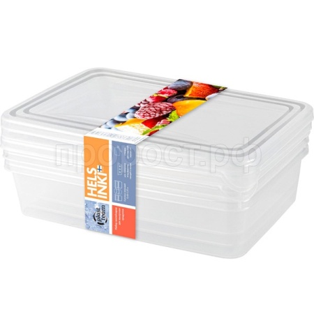 Контейнер д/заморозки PT Frozen 0,9л (3шт) прямоугольный прозрачный PT2043 /26шт/ПТ