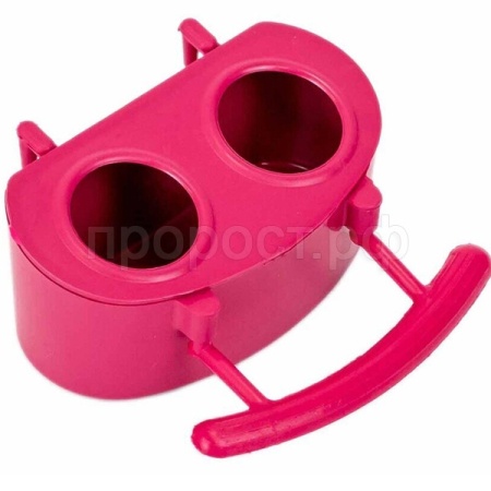 Поилка д/птиц Евро овальная с крышкой 7,5*3,5*3см рубиновая 5076/Дарэлл