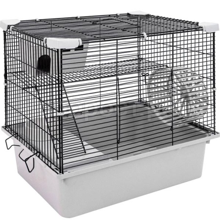 Клетка д/грыз №1 РПК57 2-х эт укомплектованная 42*30*40см светло-серая/Евро