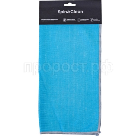 Салфетки д/стекол Spin&Clean микрофибра 30*30см небесный SC6902 /75шт/ПР