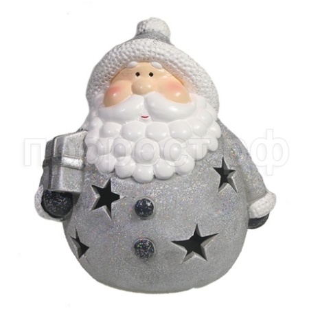 Дед Мороз с подарком со светодиод.подсв. L15W14H15.5  714479 