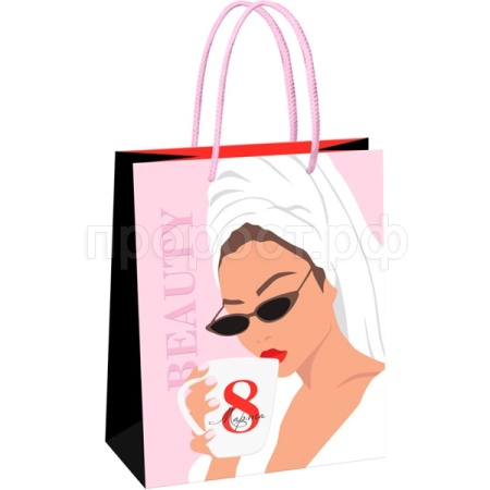 Пакет подарочный 18*23*10см "Women time" мат. ламинация MESHU/MS_61562/Рельеф