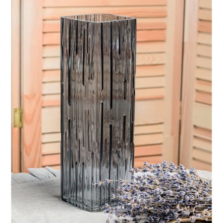 Ваза д/цветов Квадро большая графит стекл. /1904-Н5 /1шт/ДК