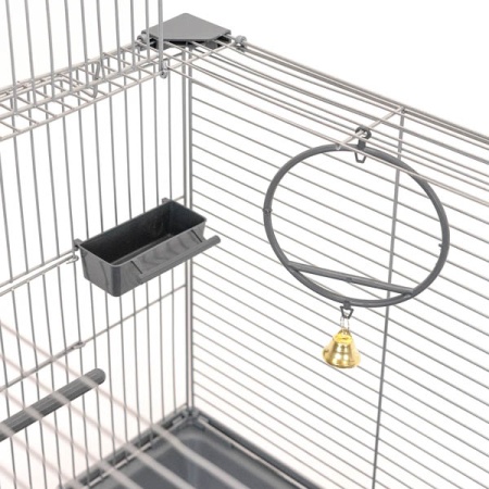 Клетка д/птиц ЛОРА-1 ECO 58*40*48см (укомплект) 1 секция серая/4610/Дарэлл