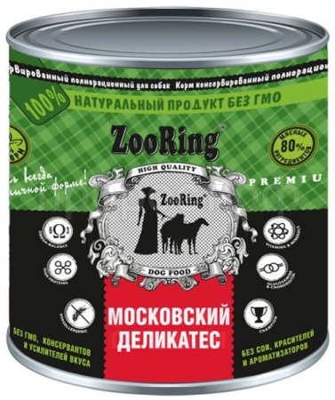 Собаки ZooRing д/всех пород собак московский деликатес ж/б 850гр/6шт/313505 ЧЗ