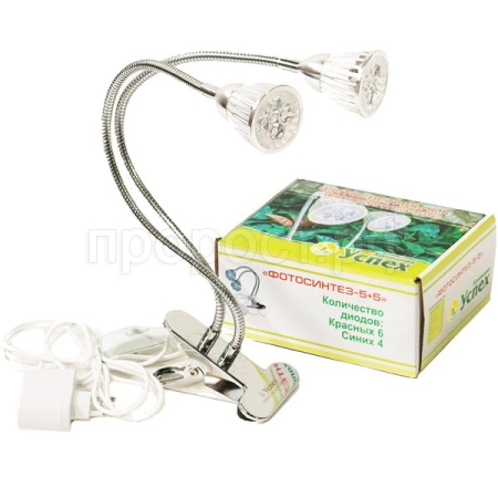 Фитосветильник Фотосинтез-5+5 (2 по 3красных+2синих) Е27 Фитосветильник Фотосинтез-5+5 (2 по 3красных+2синих) Е27
