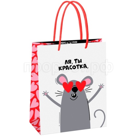 Пакет подарочный 18*23*10см "Funny rat" глянц. ламинация MESHU/MS_61569/Рельеф