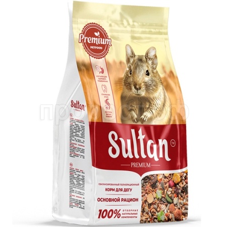 Грызуны Султан для Дегу Основной рацион (пленка) 400гр/18шт/6230 ЧЗ