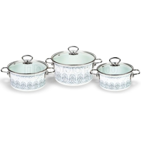 Набор кастрюль Олимп-1-Элит белый /Керчь